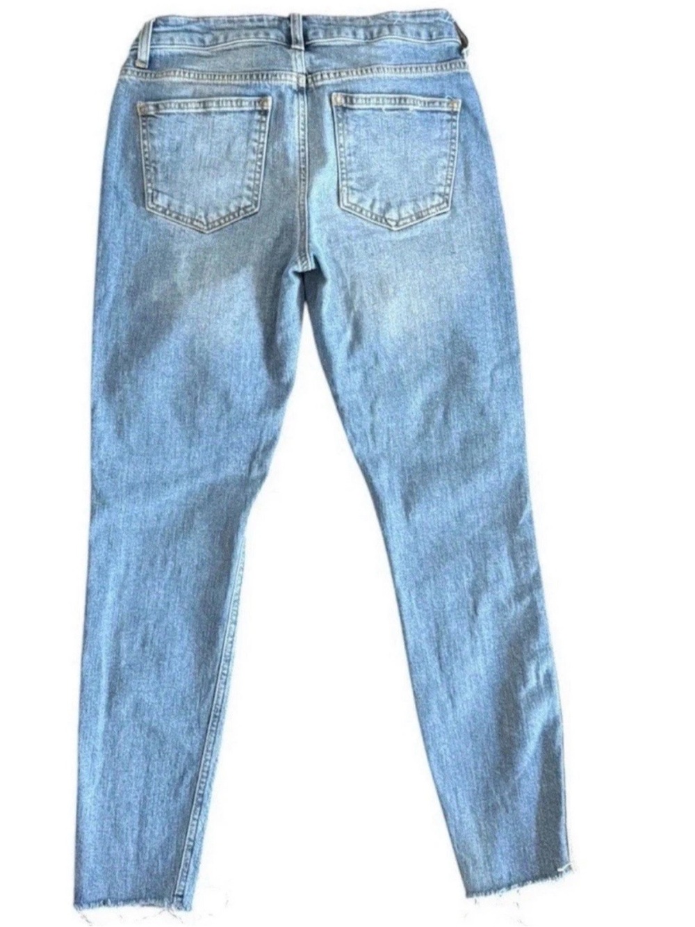 Anthropologie Pilcro Side Tuxedo Stripe Jeans Women Silver Glitter Crop Denim 26 - Picture 2 of 16
